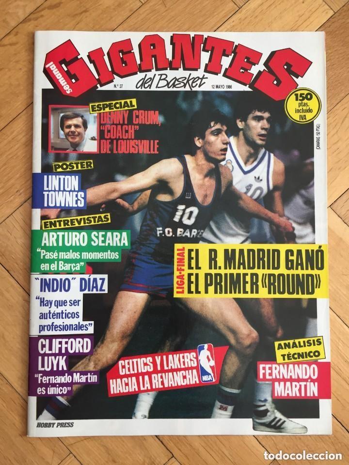 Coleccionismo deportivo: REVISTA GIGANTES DEL BASKET # 27 A&Ntilde;O 1986 NBA POSTER LINTON TOWNES