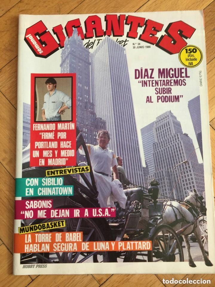 Coleccionismo deportivo: REVISTA GIGANTES DEL BASKET # 34 A&Ntilde;O 1986 NBA FERNANDO MARTIN