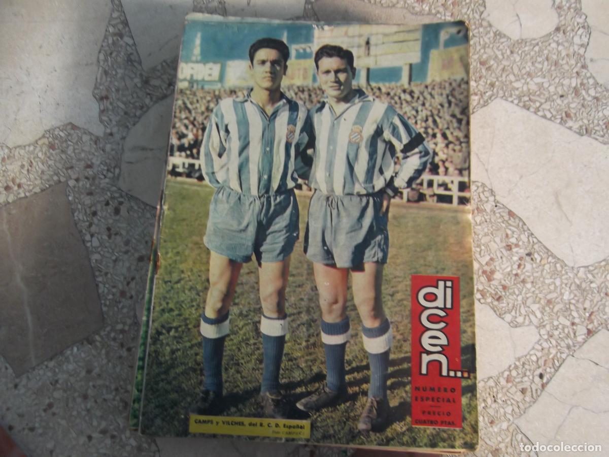 Sports collectibles: dicen.... n&ordm; 321, 1959, portada camps y vilches del espa&ntilde;ol, basora, marcel domingo, maria sentis