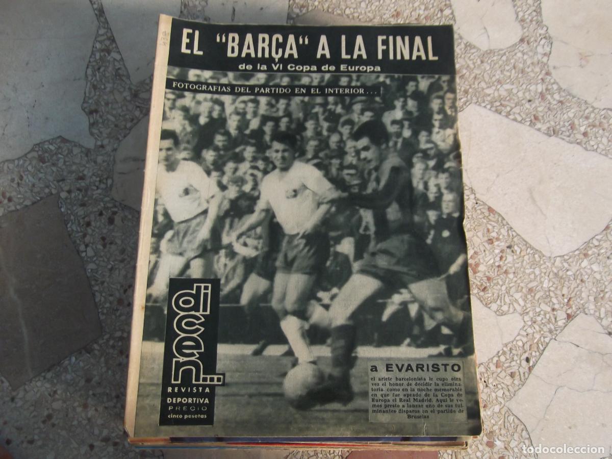 Collezionismo sportivo: dicen...n&ordm; 438, 1961, portada el bar&ccedil;a a la final, francisco roman, enrique orizaola , pablo porta,