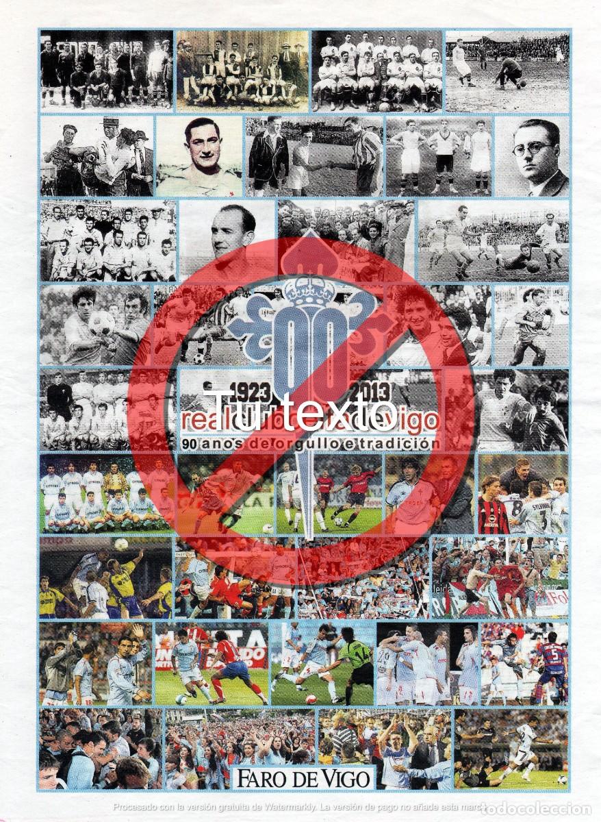 Coleccionismo deportivo: Reportaje Peri&oacute;dico 23-08-2013. Faro de Vigo. Suplemento 90&ordf; Aniversario Celta Vigo