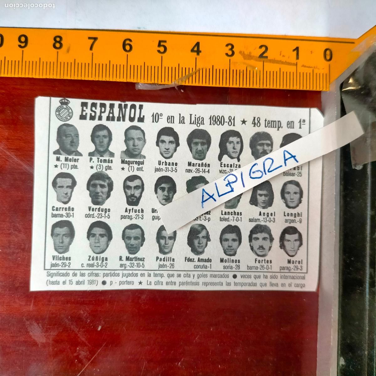 Sammelleidenschaft Sport: CLIPPING ANTIGUO RECORTE DE FUTBOL EQUIPO ALINEACION LIGA PLANTILLA - ESPA&Ntilde;OL