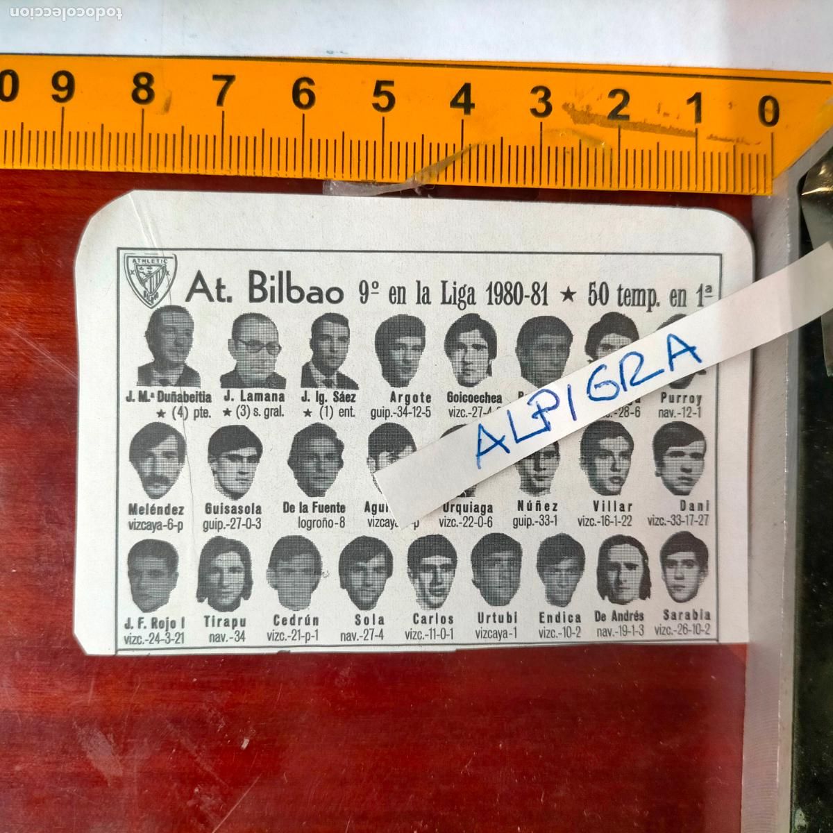 Sammelleidenschaft Sport: CLIPPING ANTIGUO RECORTE DE FUTBOL EQUIPO ALINEACION LIGA PLANTILLA - AT. BILBAO