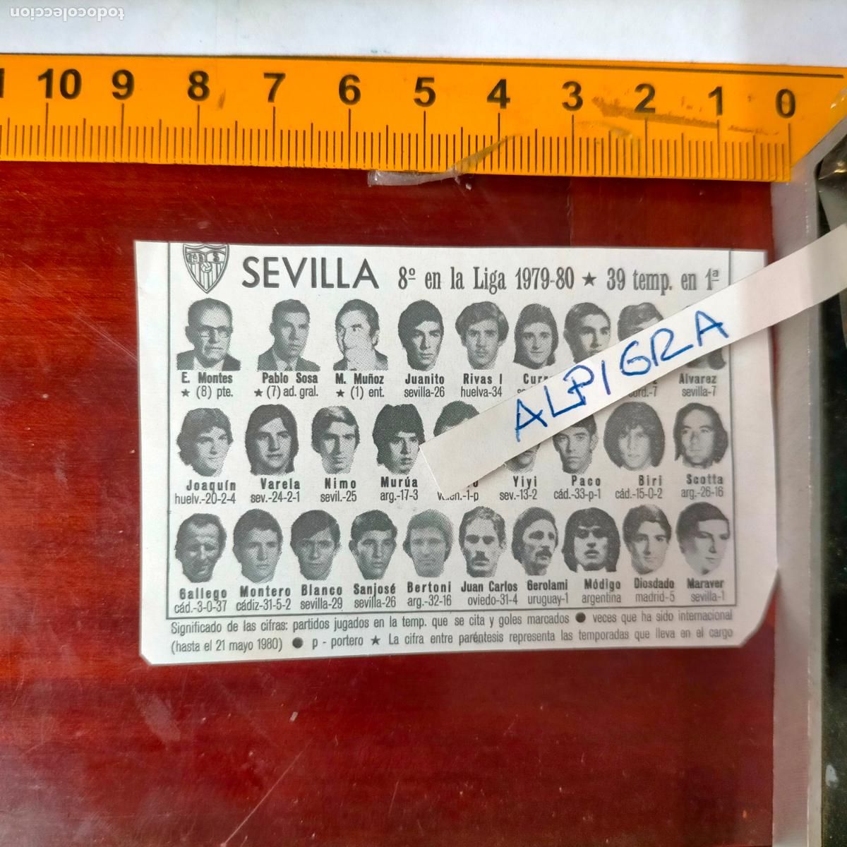 Sammelleidenschaft Sport: CLIPPING ANTIGUO RECORTE DE FUTBOL EQUIPO ALINEACION LIGA PLANTILLA - SEVILLA