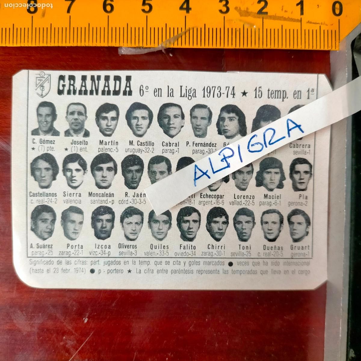 Sammelleidenschaft Sport: CLIPPING ANTIGUO RECORTE DE FUTBOL EQUIPO ALINEACION LIGA PLANTILLA - GRANADA