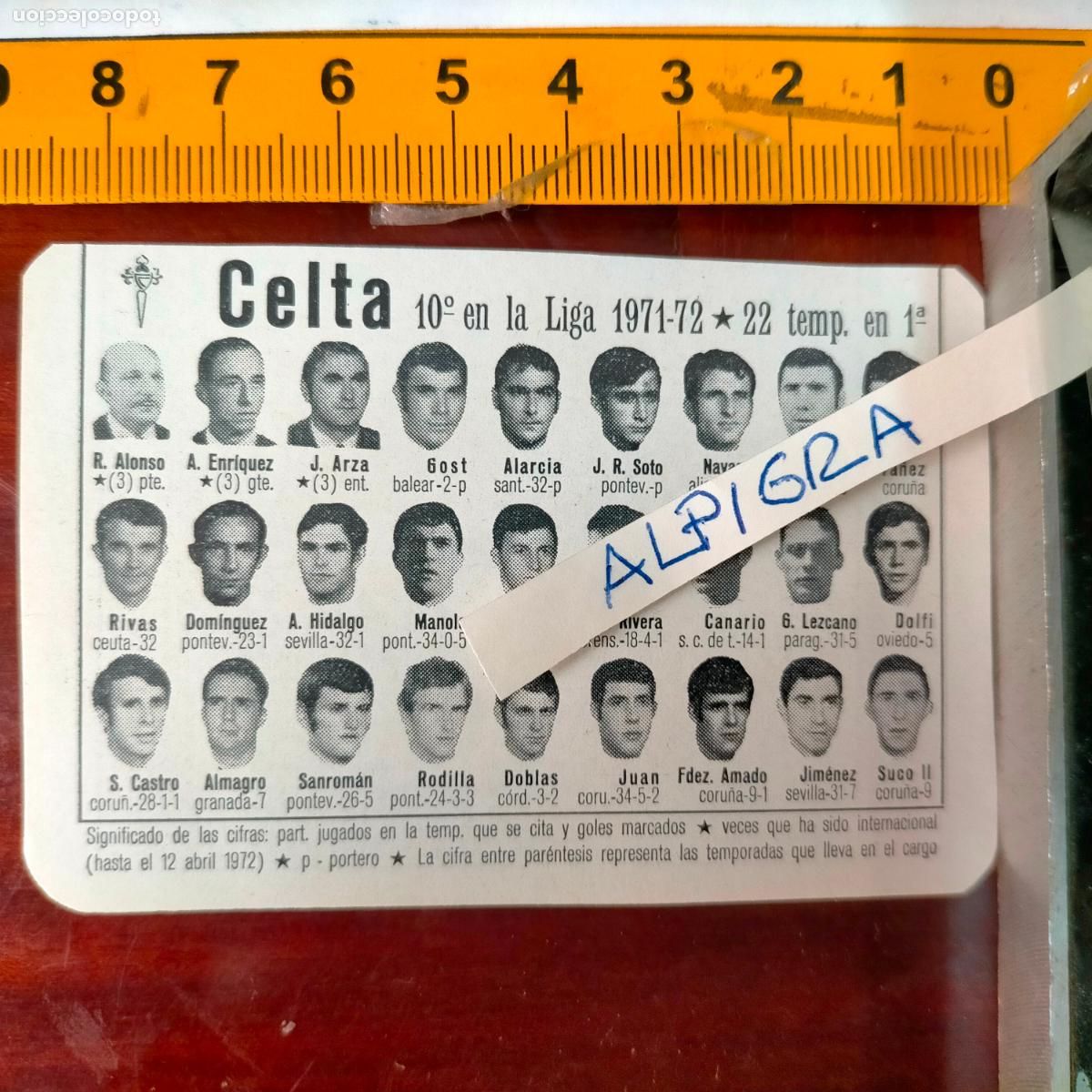 Sammelleidenschaft Sport: CLIPPING ANTIGUO RECORTE DE FUTBOL EQUIPO ALINEACION LIGA PLANTILLA - CELTA