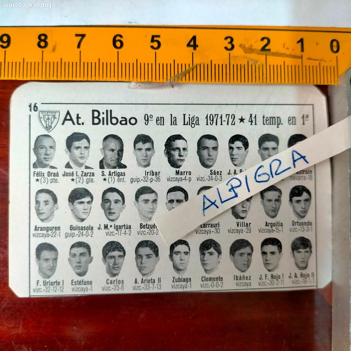 Sammelleidenschaft Sport: CLIPPING ANTIGUO RECORTE DE FUTBOL EQUIPO ALINEACION LIGA PLANTILLA - AT. BILBAO