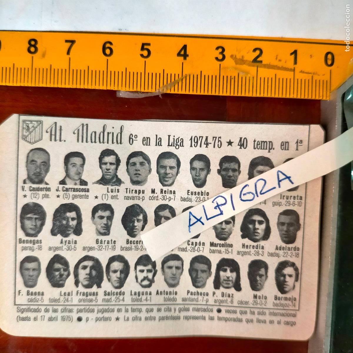 Sammelleidenschaft Sport: CLIPPING ANTIGUO RECORTE DE FUTBOL EQUIPO ALINEACION LIGA PLANTILLA - ATLETICO DE MADRID