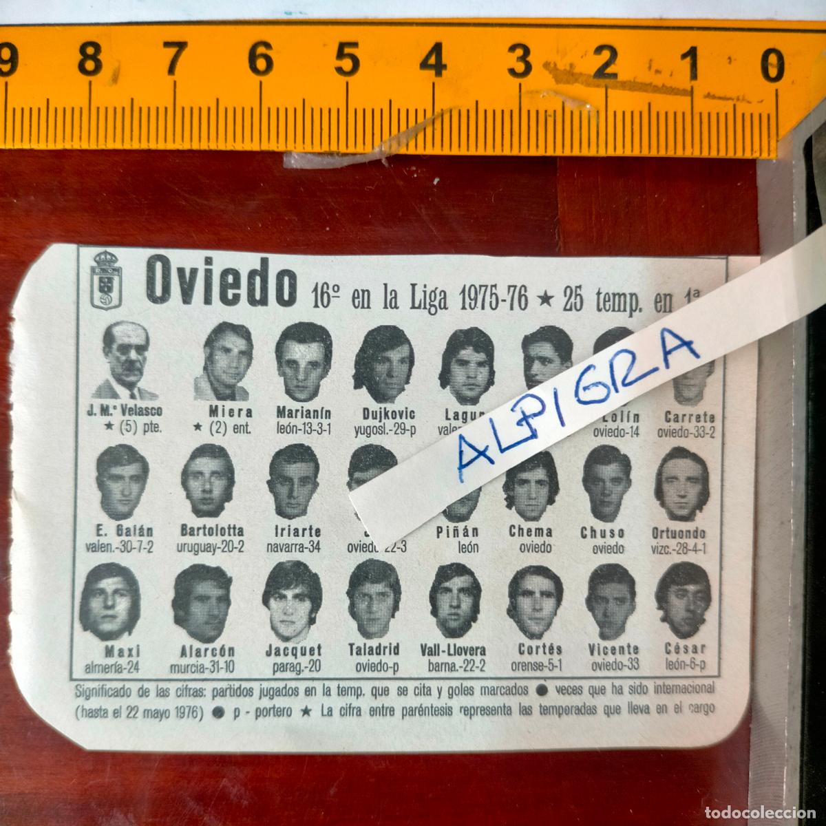 Sammelleidenschaft Sport: CLIPPING ANTIGUO RECORTE DE FUTBOL EQUIPO ALINEACION LIGA PLANTILLA - OVIEDO