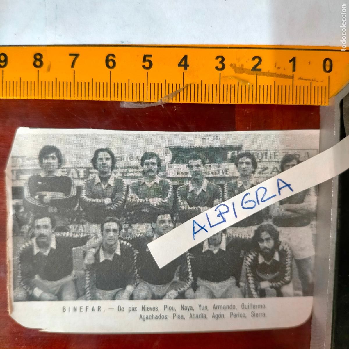 Sammelleidenschaft Sport: CLIPPING ANTIGUO RECORTE DE FUTBOL EQUIPO ALINEACION LIGA PLANTILLA - BINEFAR