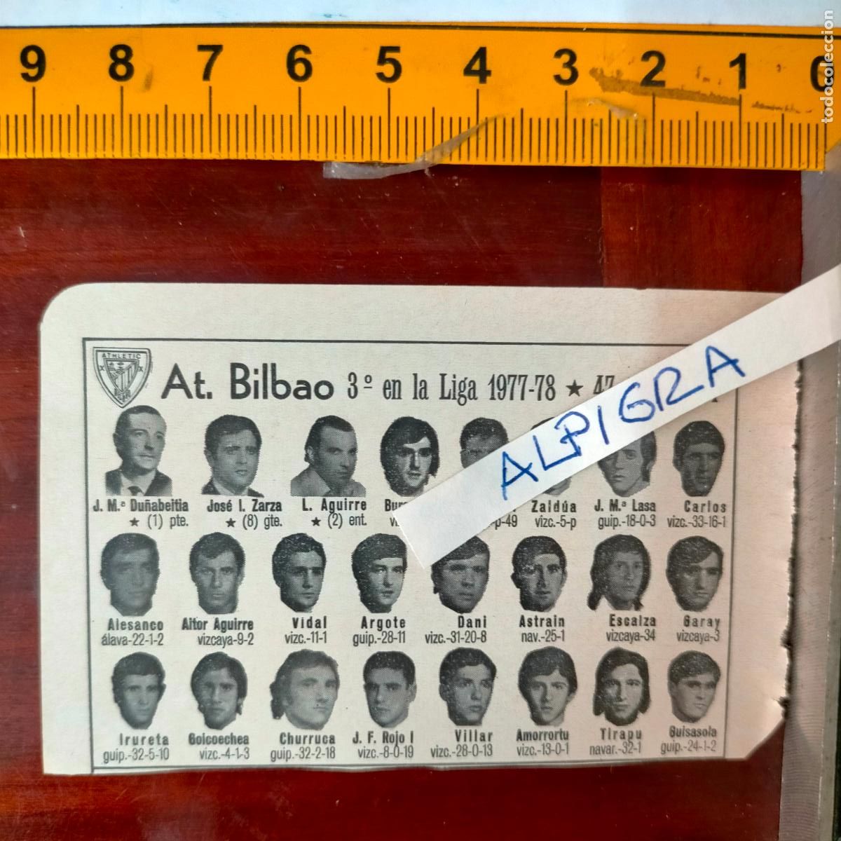 Sammelleidenschaft Sport: CLIPPING ANTIGUO RECORTE DE FUTBOL EQUIPO ALINEACION LIGA PLANTILLA - AT. BILBAO
