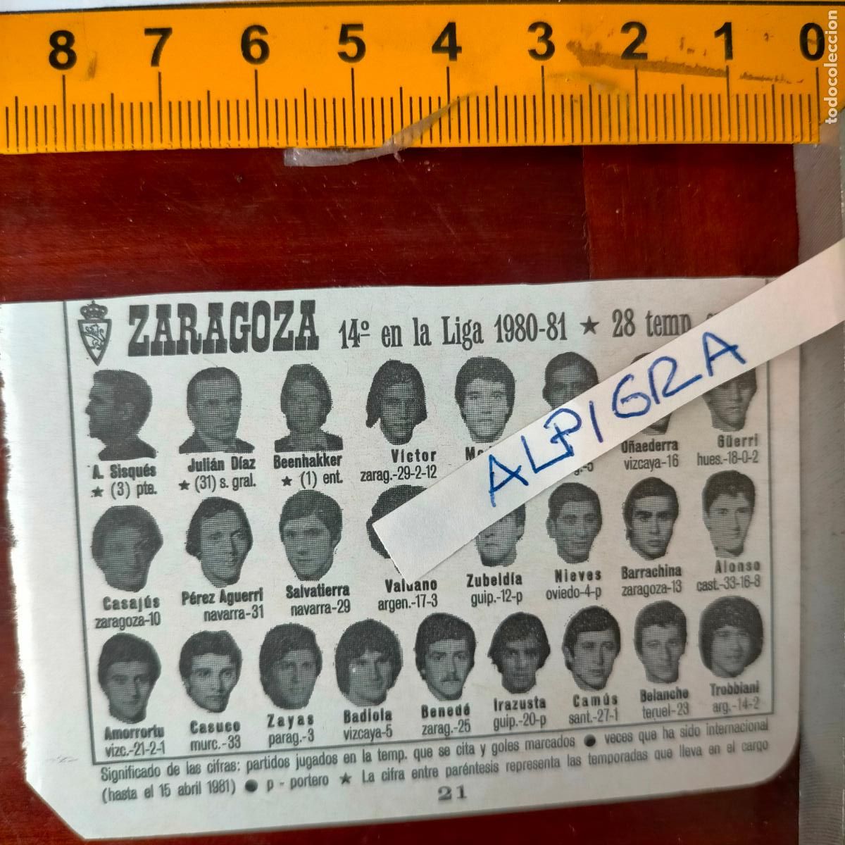 Sammelleidenschaft Sport: CLIPPING ANTIGUO RECORTE DE FUTBOL EQUIPO ALINEACION LIGA PLANTILLA - ZARAGOZA