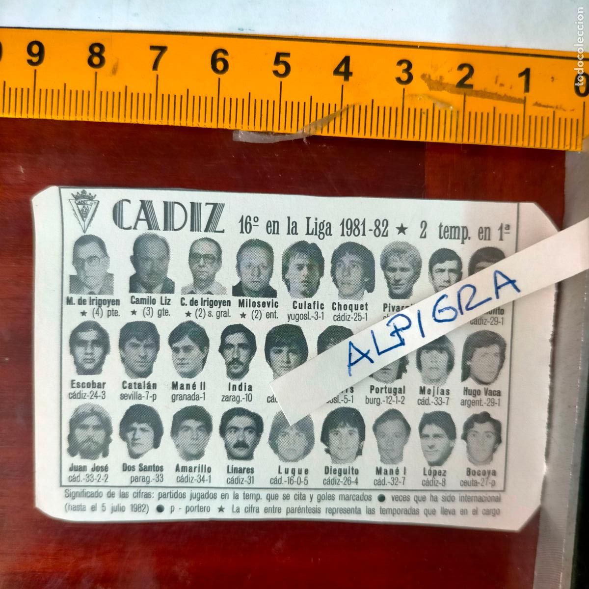 Sammelleidenschaft Sport: CLIPPING ANTIGUO RECORTE DE FUTBOL EQUIPO ALINEACION LIGA PLANTILLA - CADIZ