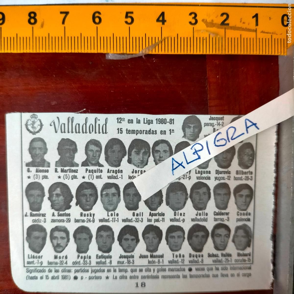 Sammelleidenschaft Sport: CLIPPING ANTIGUO RECORTE DE FUTBOL EQUIPO ALINEACION LIGA PLANTILLA - VALLADOLID