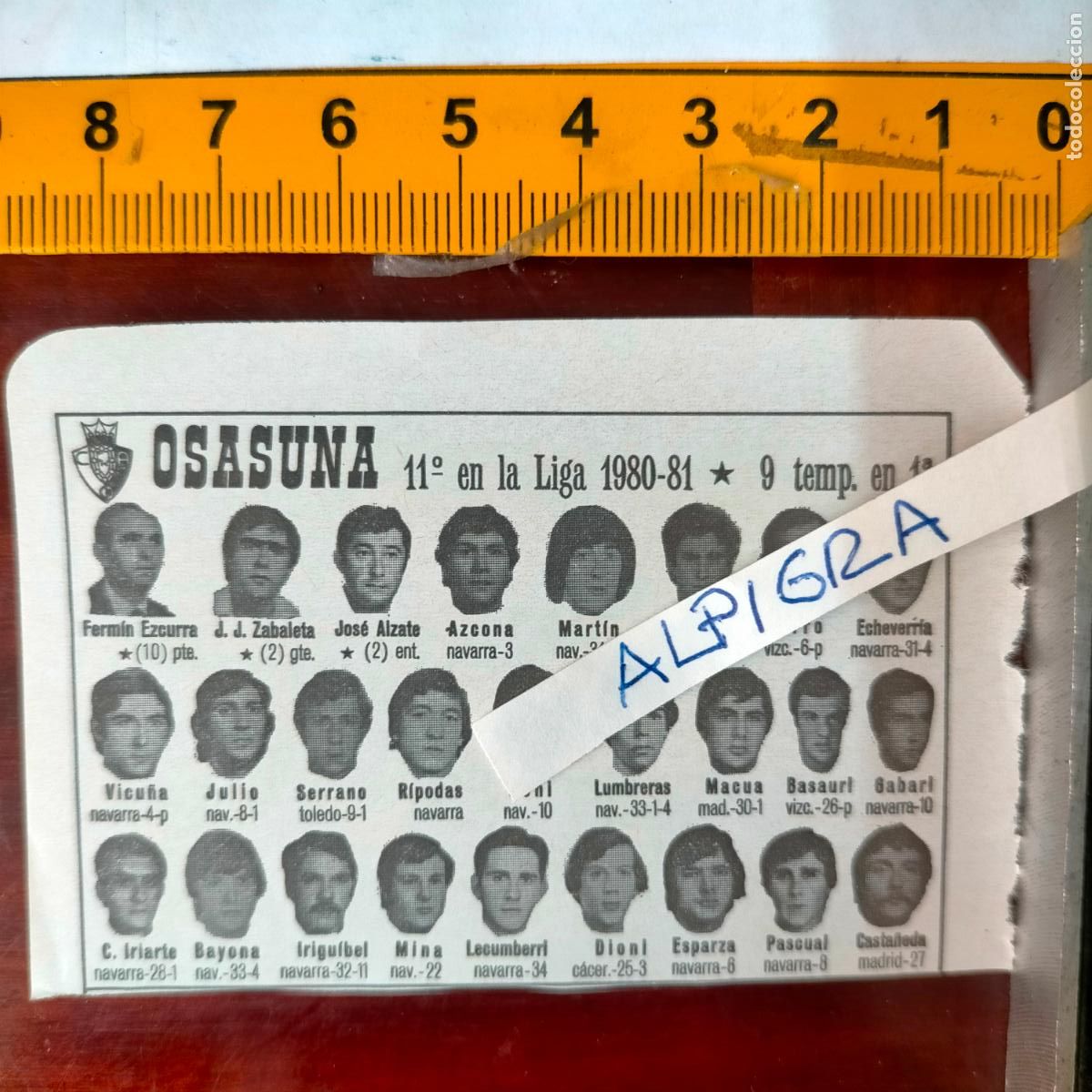 Sammelleidenschaft Sport: CLIPPING ANTIGUO RECORTE DE FUTBOL EQUIPO ALINEACION LIGA PLANTILLA - OSASUNA