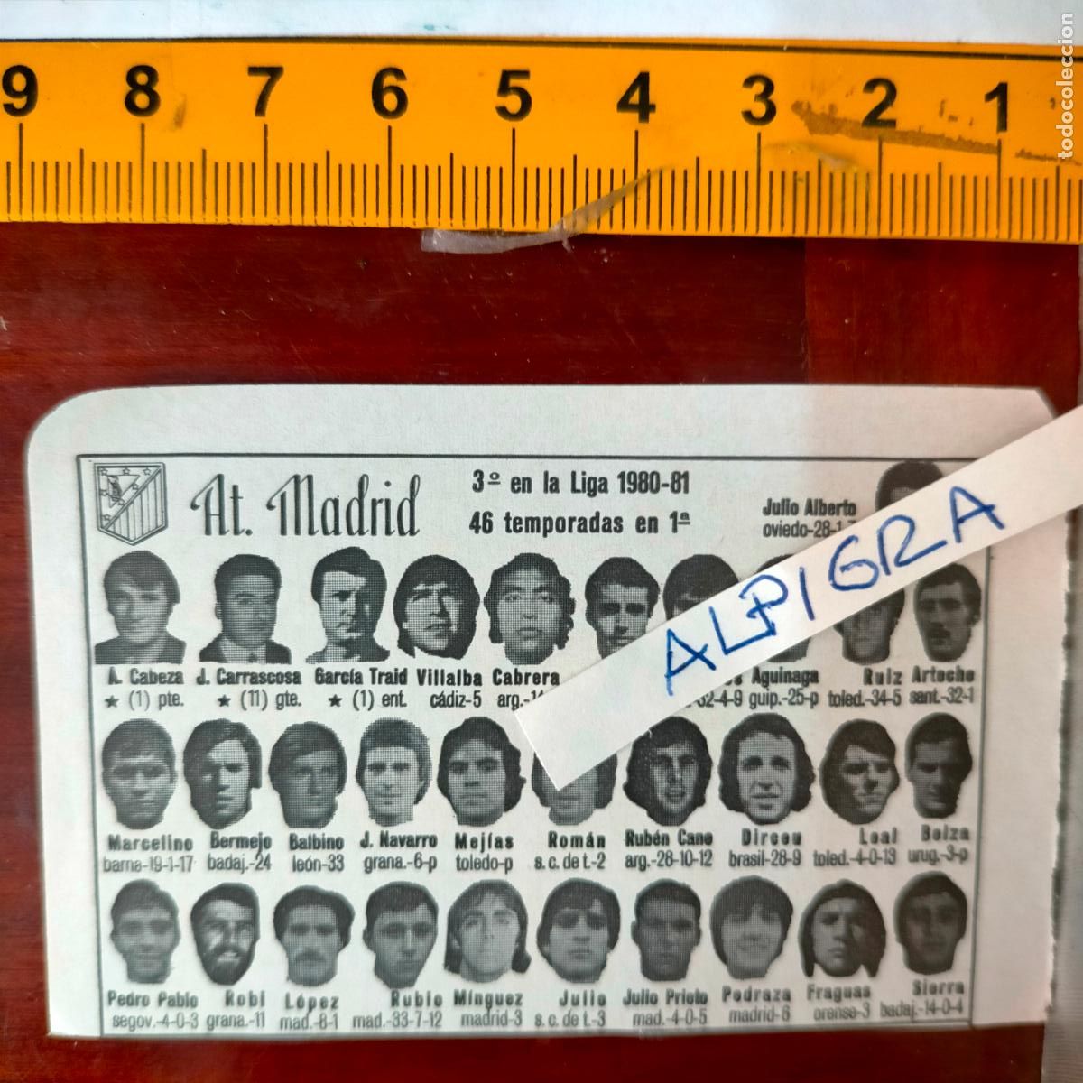 Sammelleidenschaft Sport: CLIPPING ANTIGUO RECORTE DE FUTBOL EQUIPO ALINEACION LIGA PLANTILLA - AT. ATLETICO DE MADRID