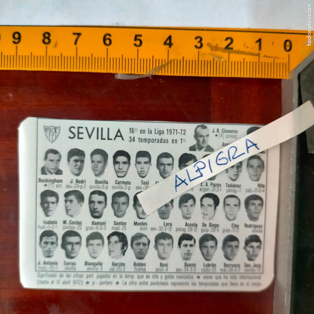 Sammelleidenschaft Sport: CLIPPING ANTIGUO RECORTE DE FUTBOL EQUIPO ALINEACION LIGA PLANTILLA - SEVILLA