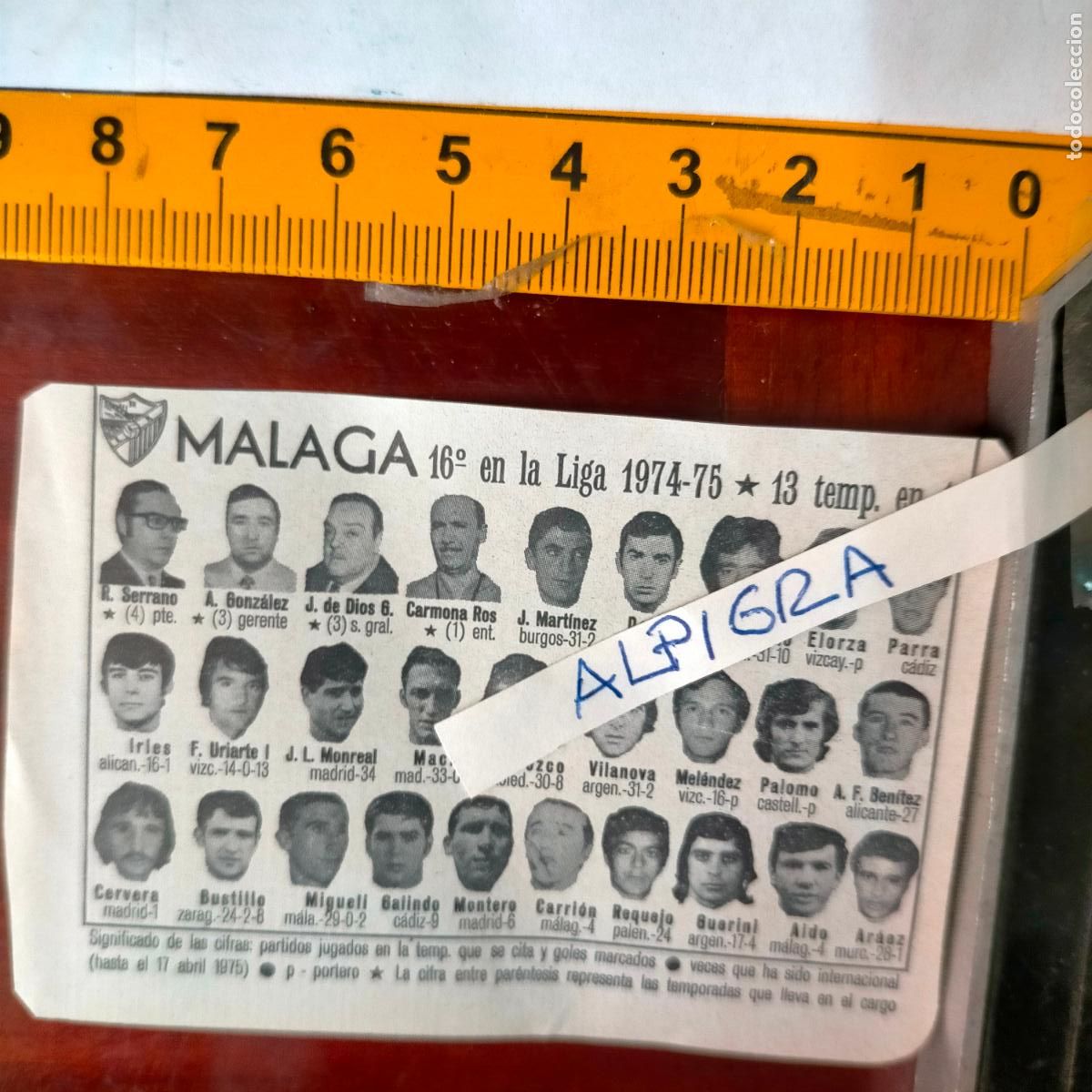 Sammelleidenschaft Sport: CLIPPING ANTIGUO RECORTE DE FUTBOL EQUIPO ALINEACION LIGA PLANTILLA - MALAGA