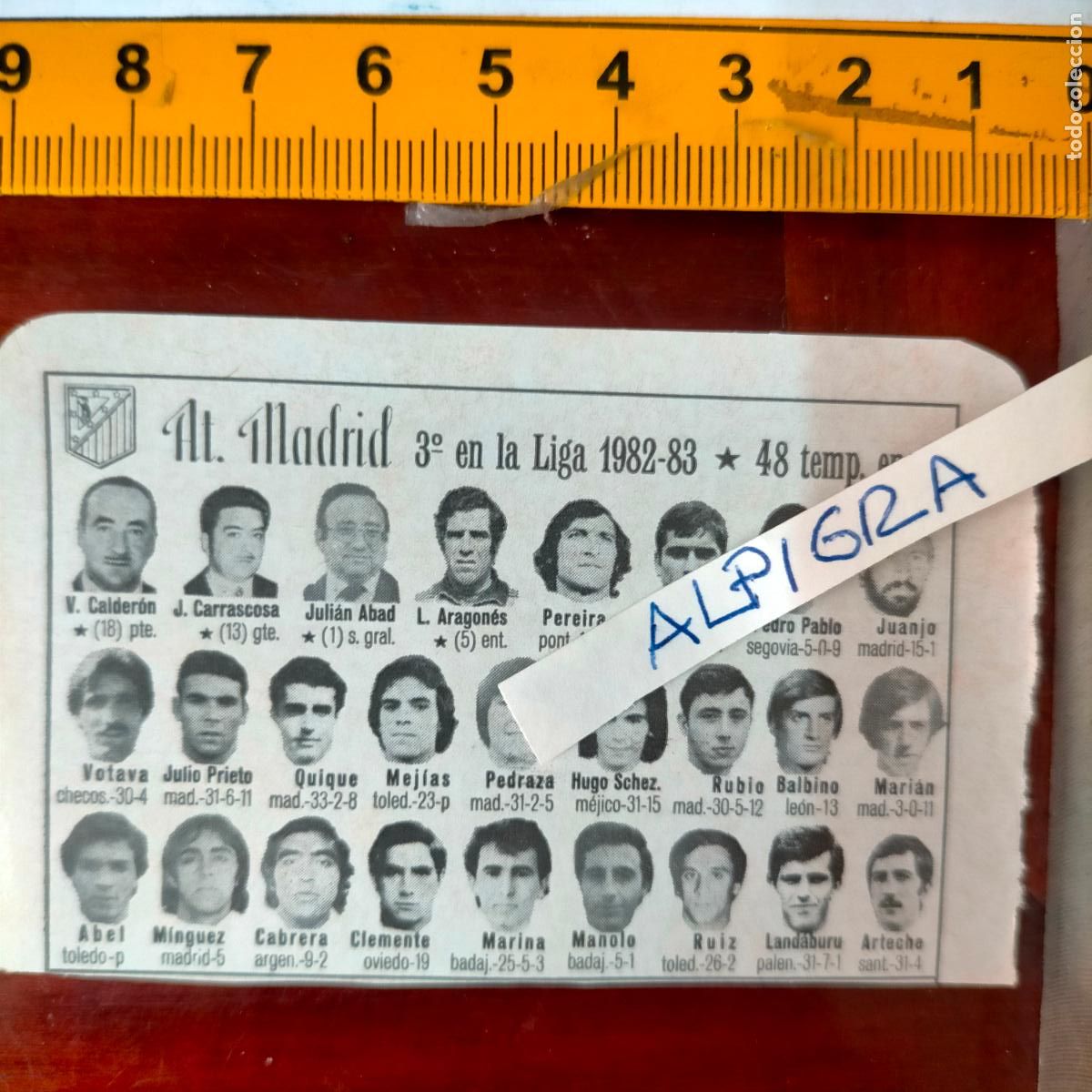 Sammelleidenschaft Sport: CLIPPING ANTIGUO RECORTE DE FUTBOL EQUIPO ALINEACION LIGA PLANTILLA - AT. ATLETICO DE MADRID