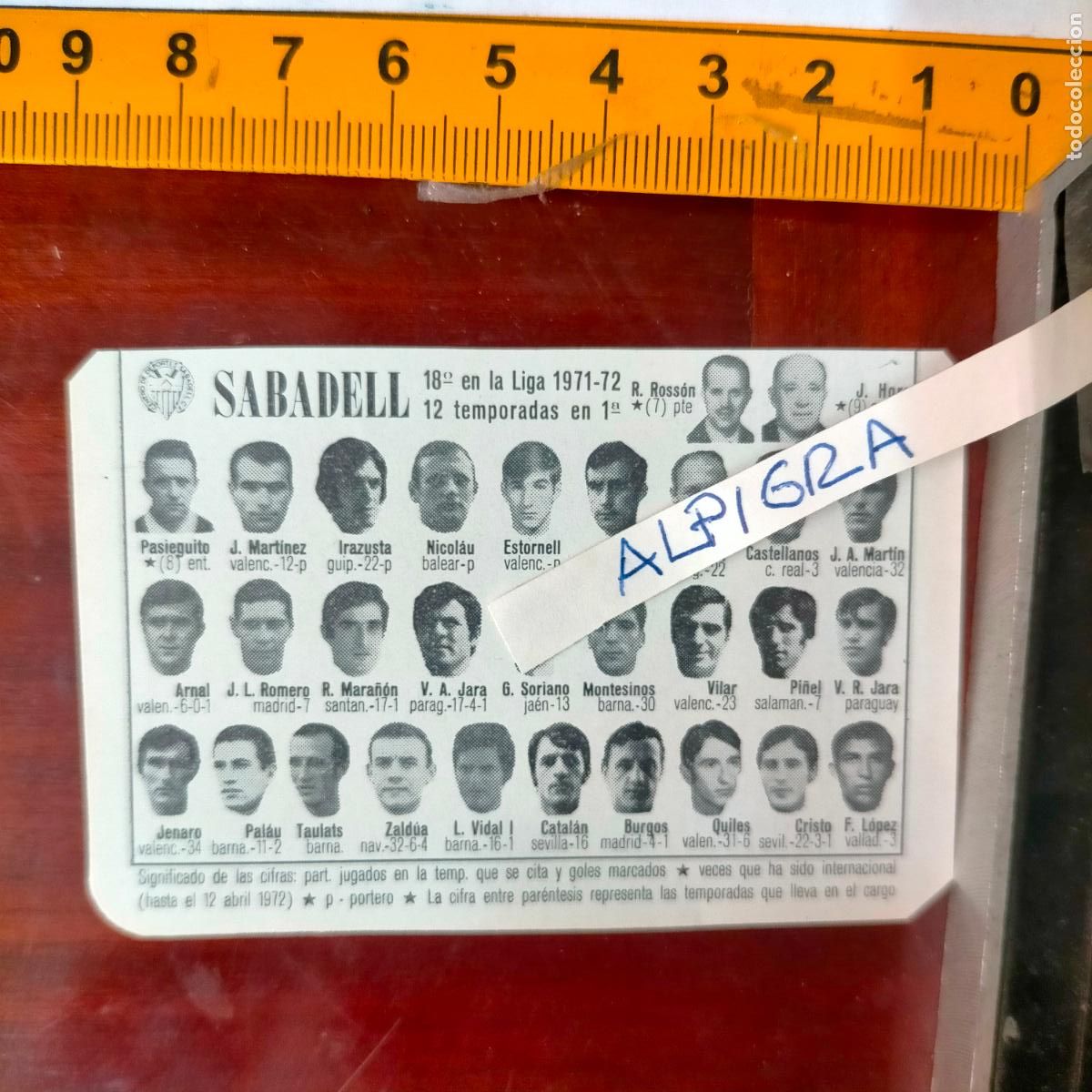 Sammelleidenschaft Sport: CLIPPING ANTIGUO RECORTE DE FUTBOL EQUIPO ALINEACION LIGA PLANTILLA - SABADELL