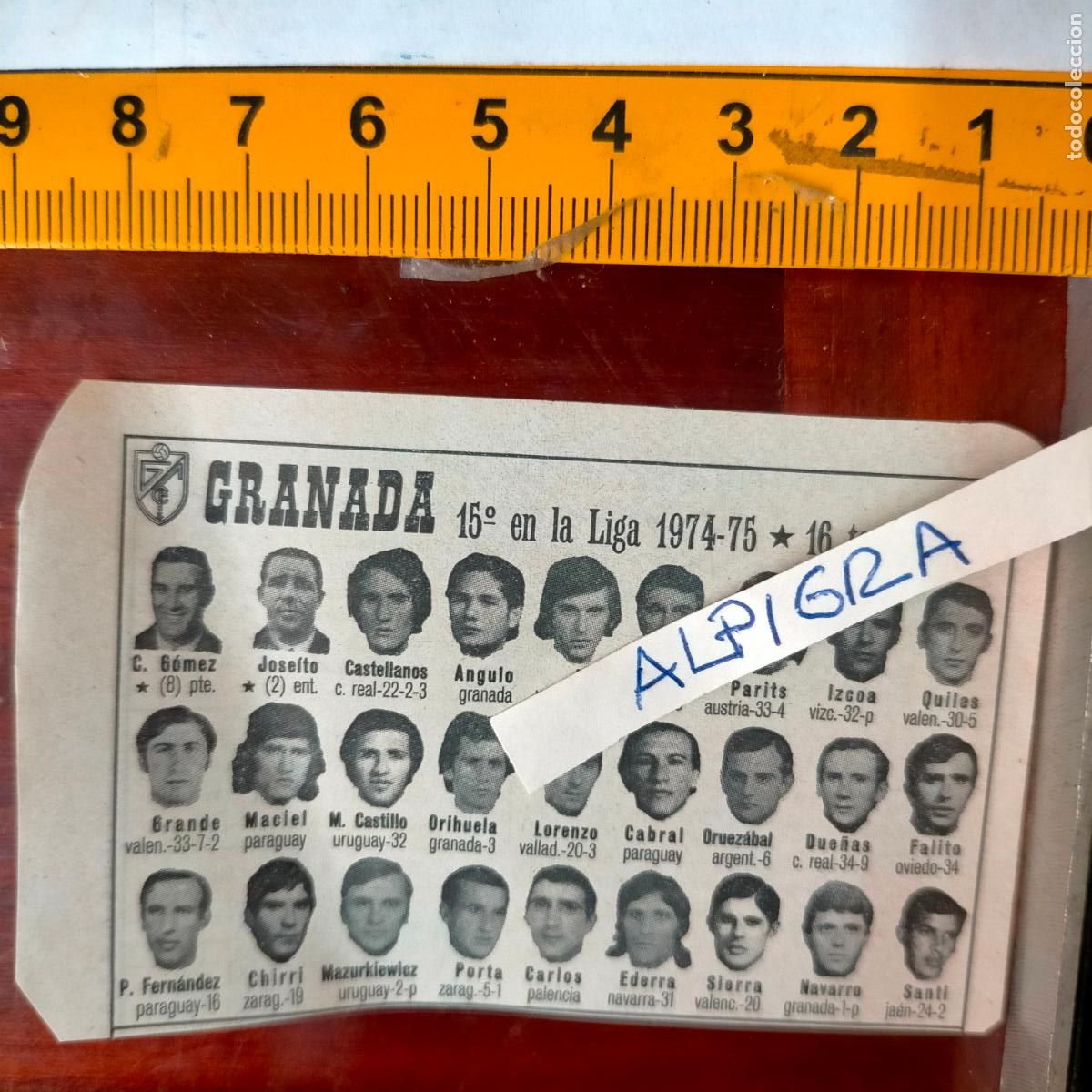 Collezionismo sportivo: CLIPPING ANTIGUO RECORTE DE FUTBOL EQUIPO ALINEACION LIGA PLANTILLA - GRANADA