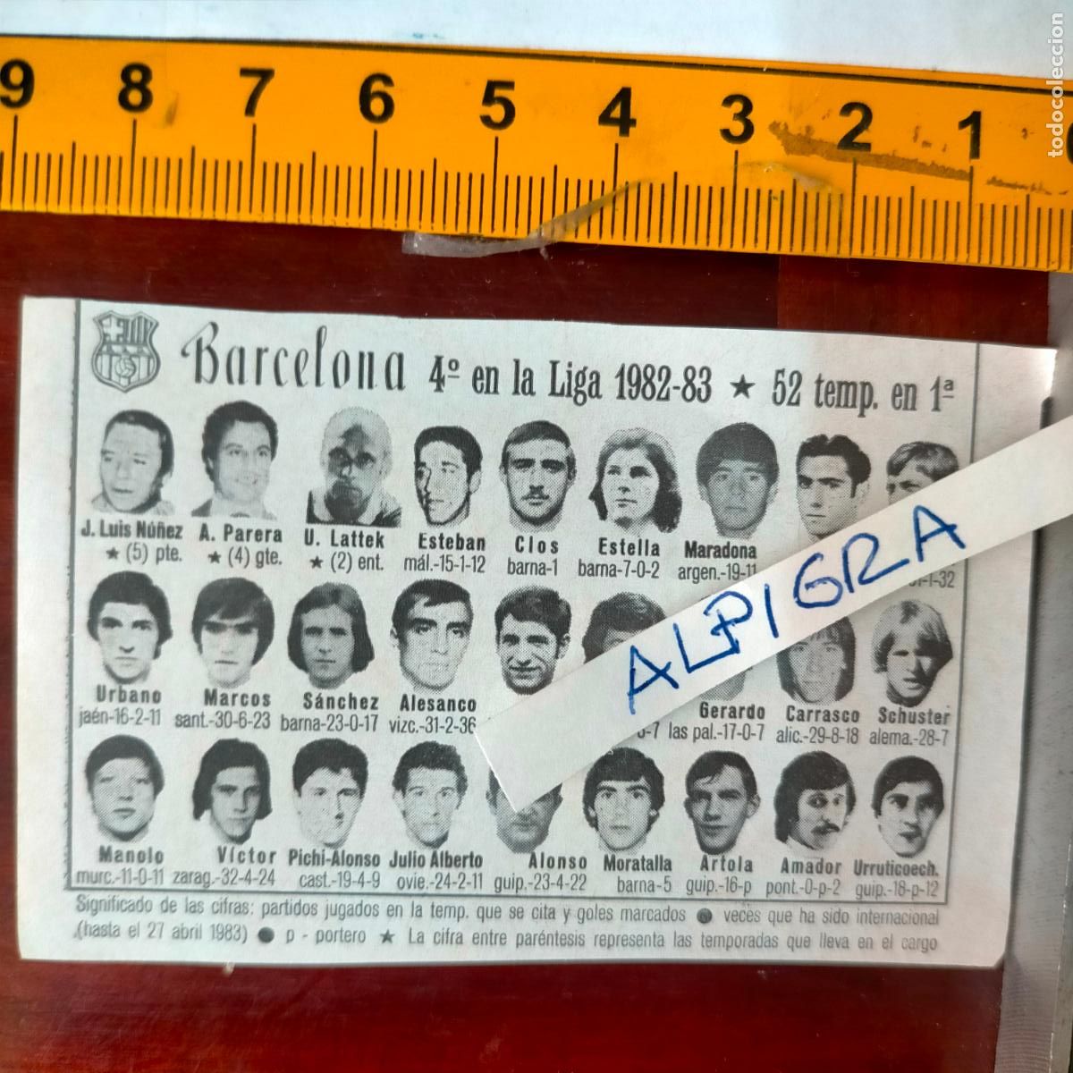 Collezionismo sportivo: CLIPPING ANTIGUO RECORTE DE FUTBOL EQUIPO ALINEACION LIGA PLANTILLA - BARCELONA