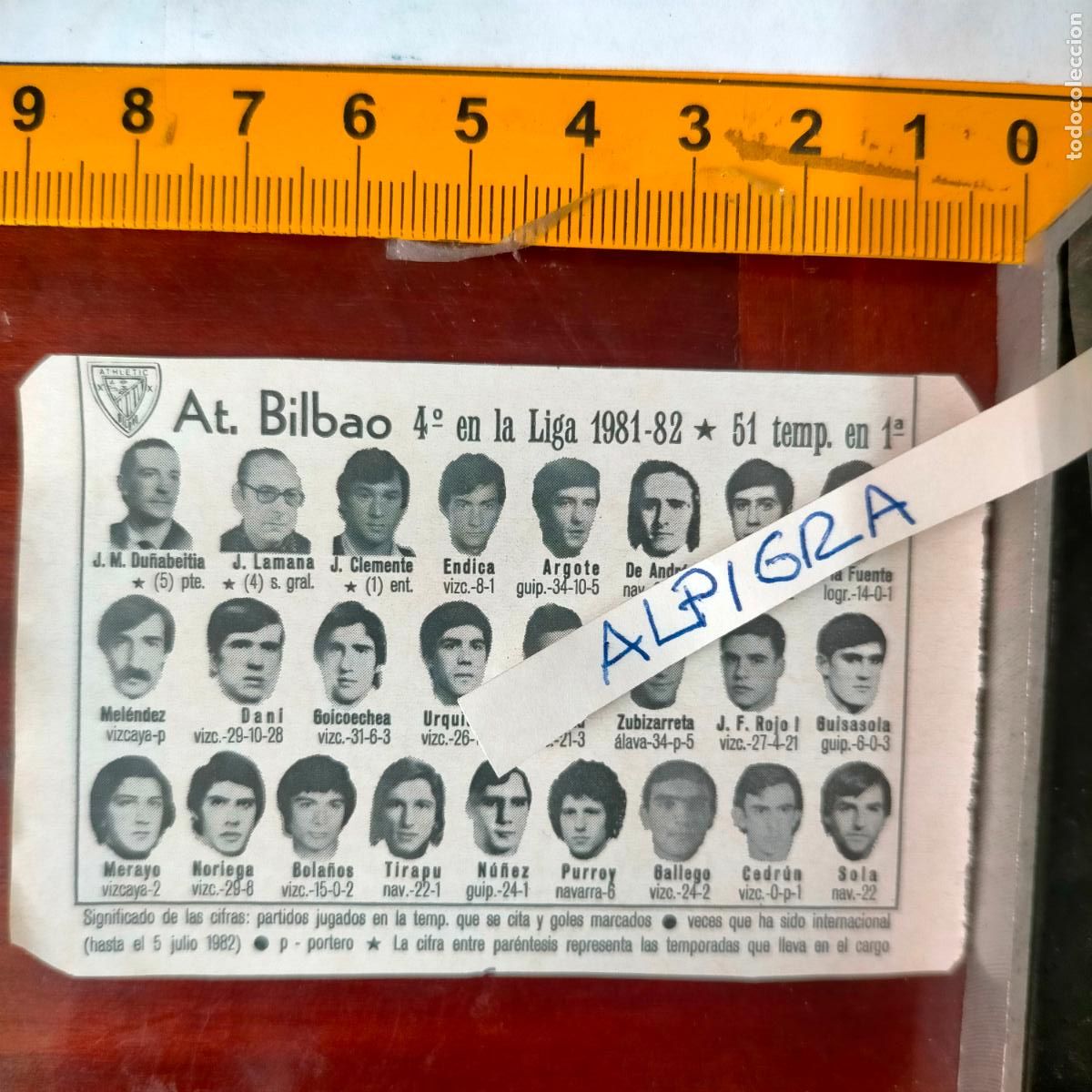 Sammelleidenschaft Sport: CLIPPING ANTIGUO RECORTE DE FUTBOL EQUIPO ALINEACION LIGA PLANTILLA - AT. BILBAO
