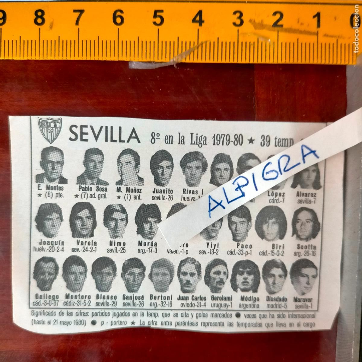 Sammelleidenschaft Sport: CLIPPING ANTIGUO RECORTE DE FUTBOL EQUIPO ALINEACION LIGA PLANTILLA - SEVILLA