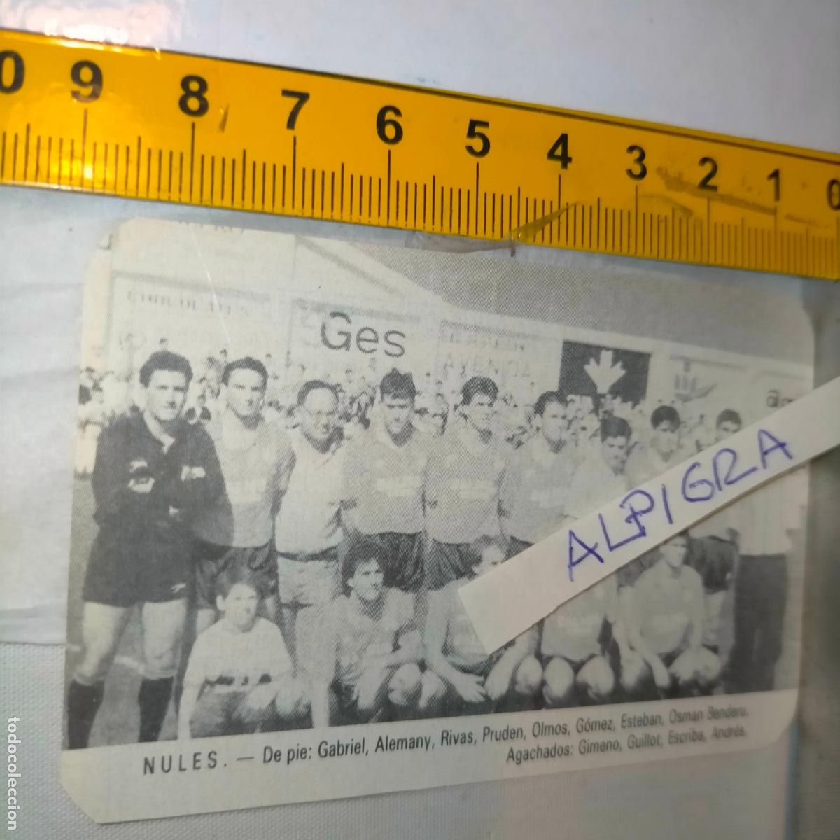 Collectionnisme sportif: CLIPPING ANTIGUO RECORTE DE FUTBOL EQUIPO ALINEACION LIGA PLANTILLA JUGADORES - NULES