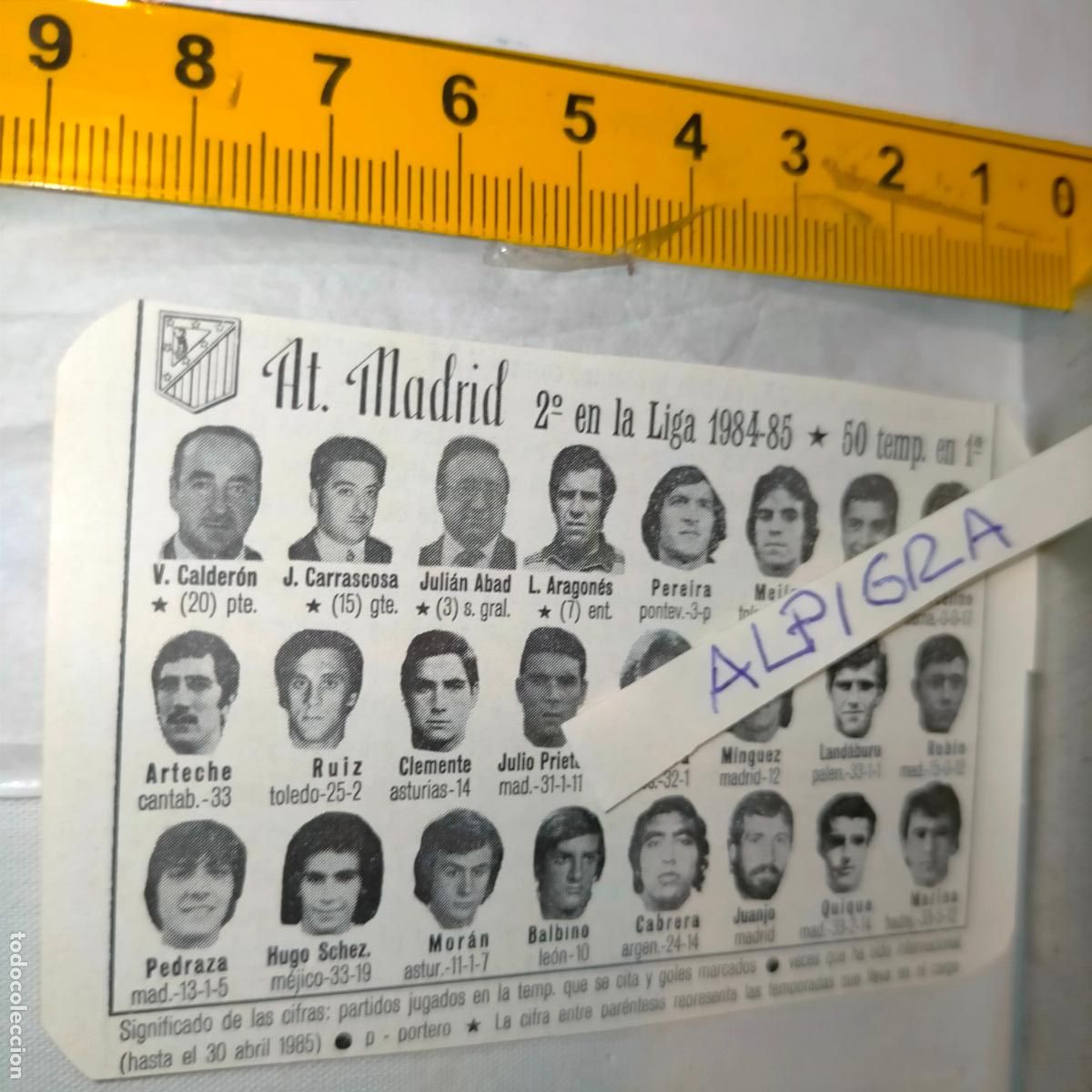 Sammelleidenschaft Sport: CLIPPING ANTIGUO RECORTE DE FUTBOL EQUIPO ALINEACION LIGA PLANTILLA JUGADORES - ATLETICO DE MADRID