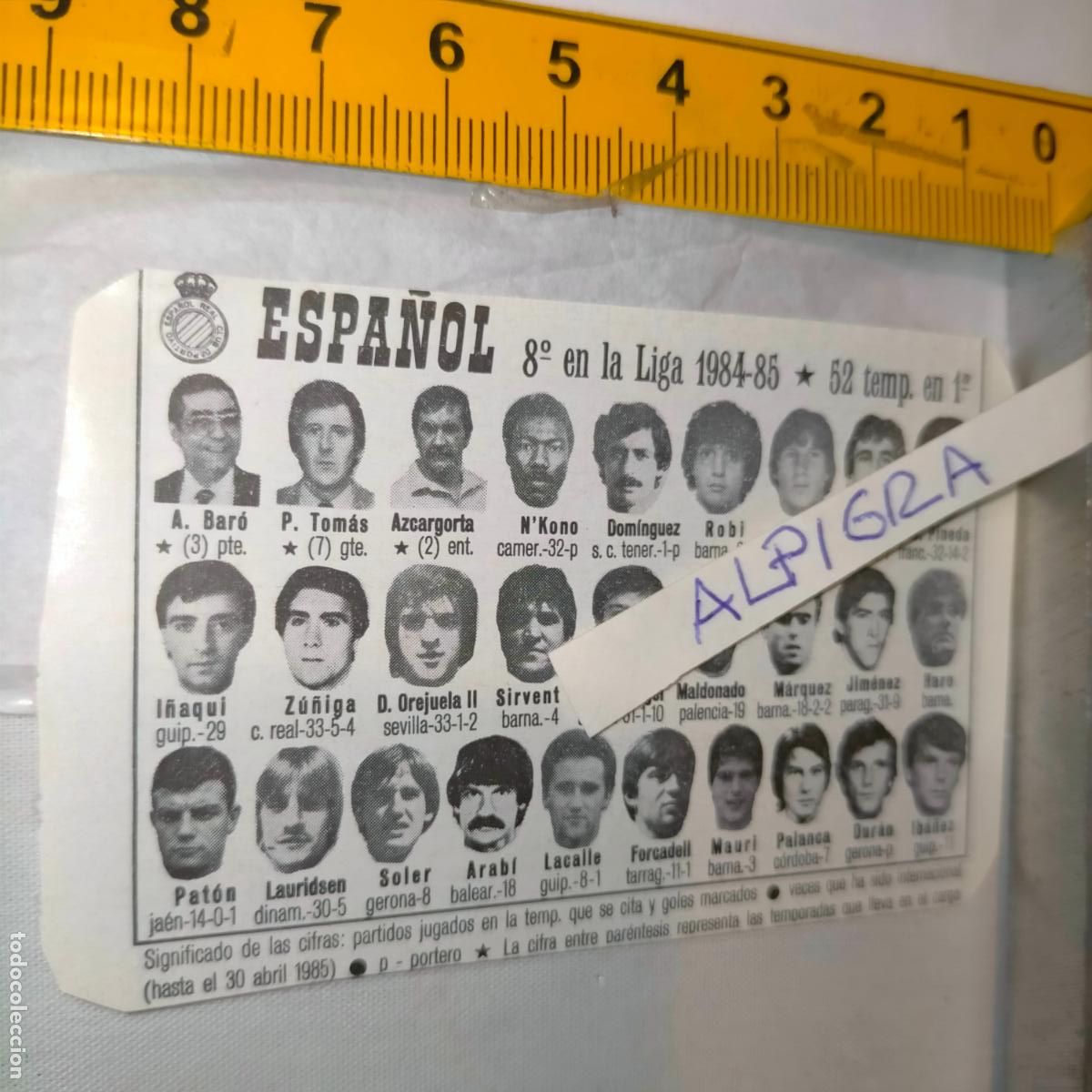 Sammelleidenschaft Sport: CLIPPING ANTIGUO RECORTE DE FUTBOL EQUIPO ALINEACION LIGA PLANTILLA JUGADORES - ESPA&Ntilde;OL