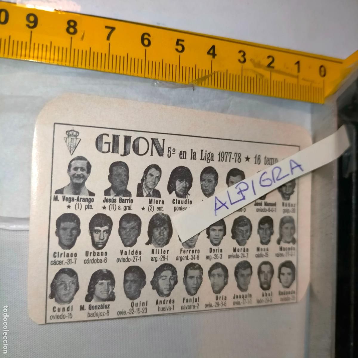 Sammelleidenschaft Sport: CLIPPING ANTIGUO RECORTE DE FUTBOL EQUIPO ALINEACION LIGA PLANTILLA JUGADORES - GIJON