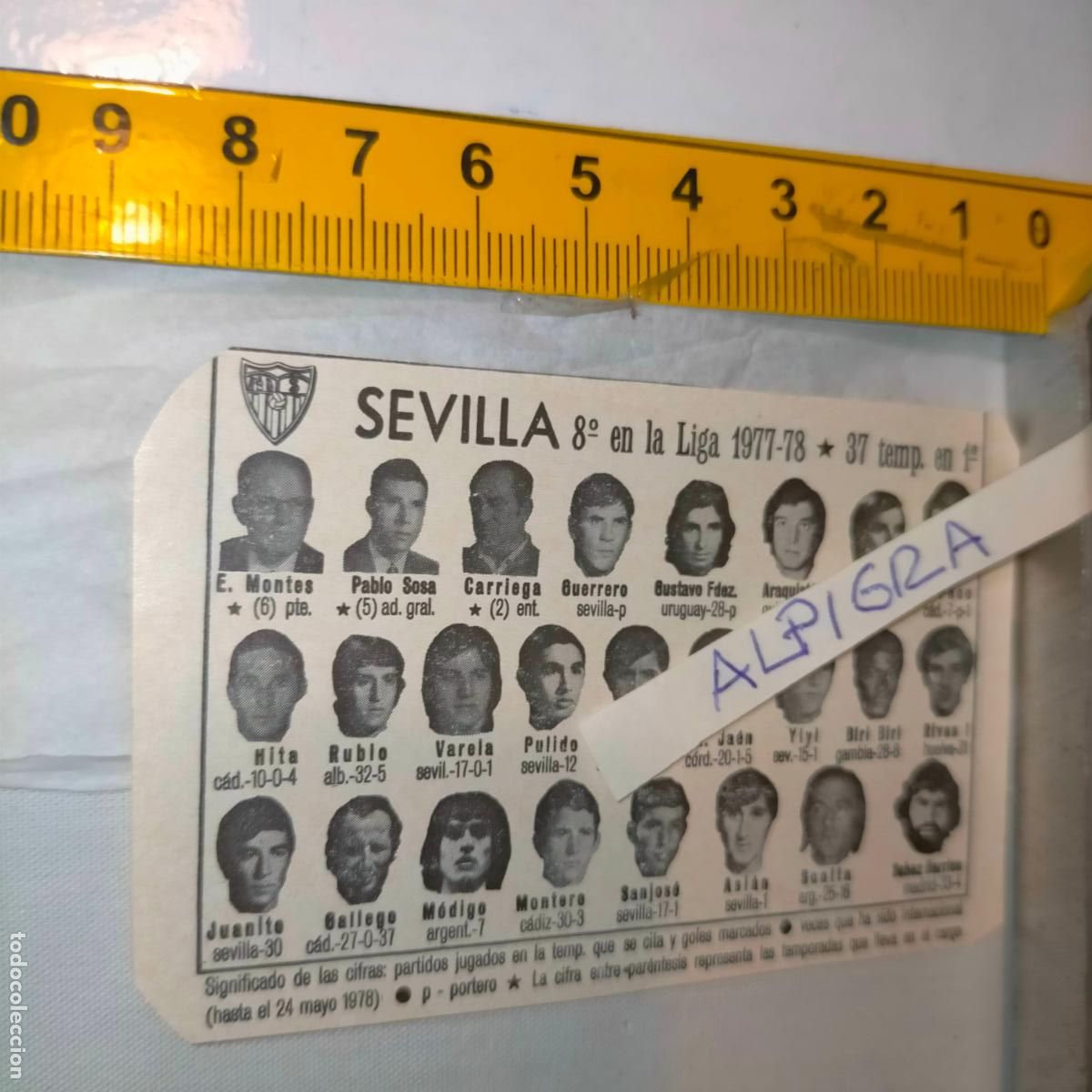 Sammelleidenschaft Sport: CLIPPING ANTIGUO RECORTE DE FUTBOL EQUIPO ALINEACION LIGA PLANTILLA JUGADORES - SEVILLA