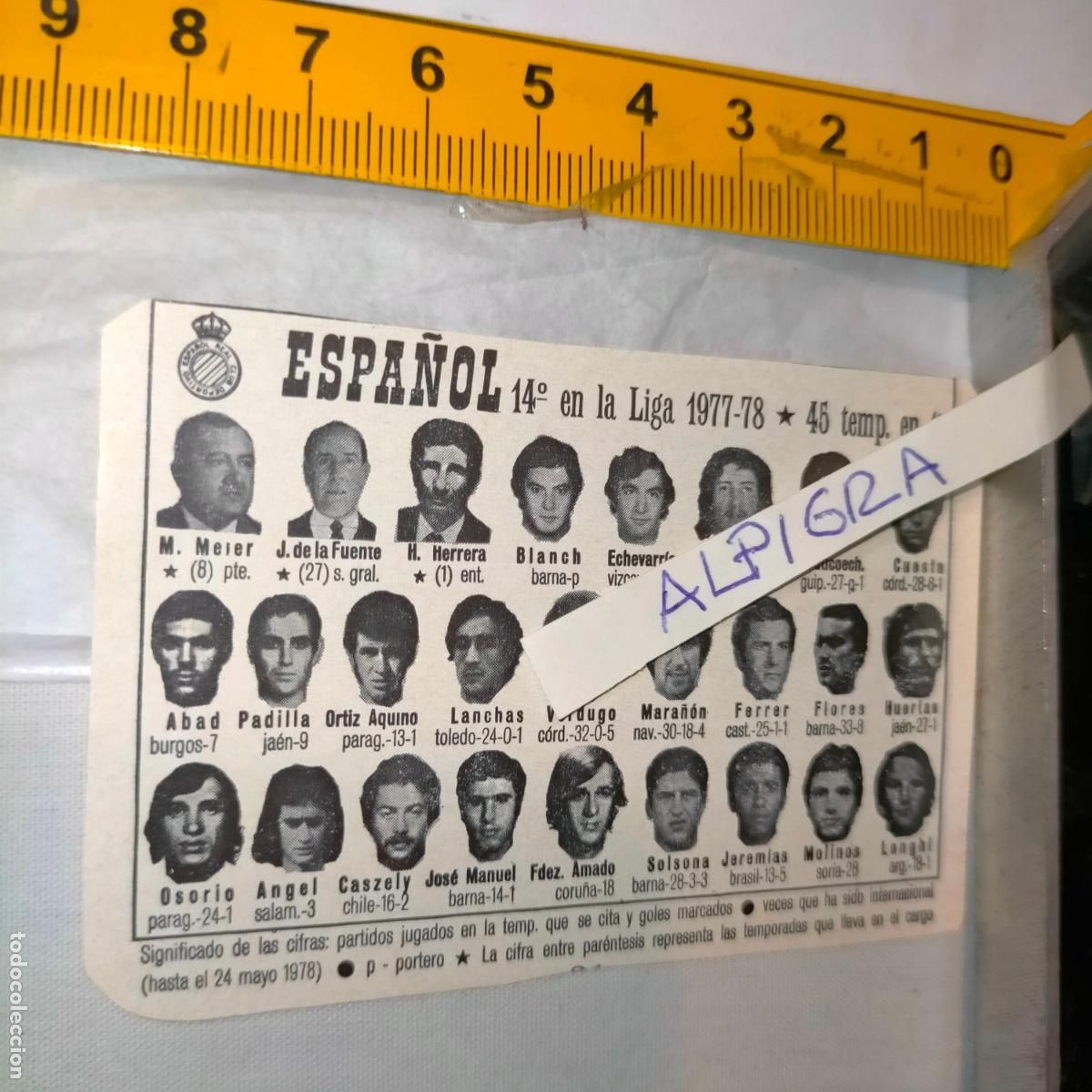 Sammelleidenschaft Sport: CLIPPING ANTIGUO RECORTE DE FUTBOL EQUIPO ALINEACION LIGA PLANTILLA JUGADORES - ESPA&Ntilde;OL
