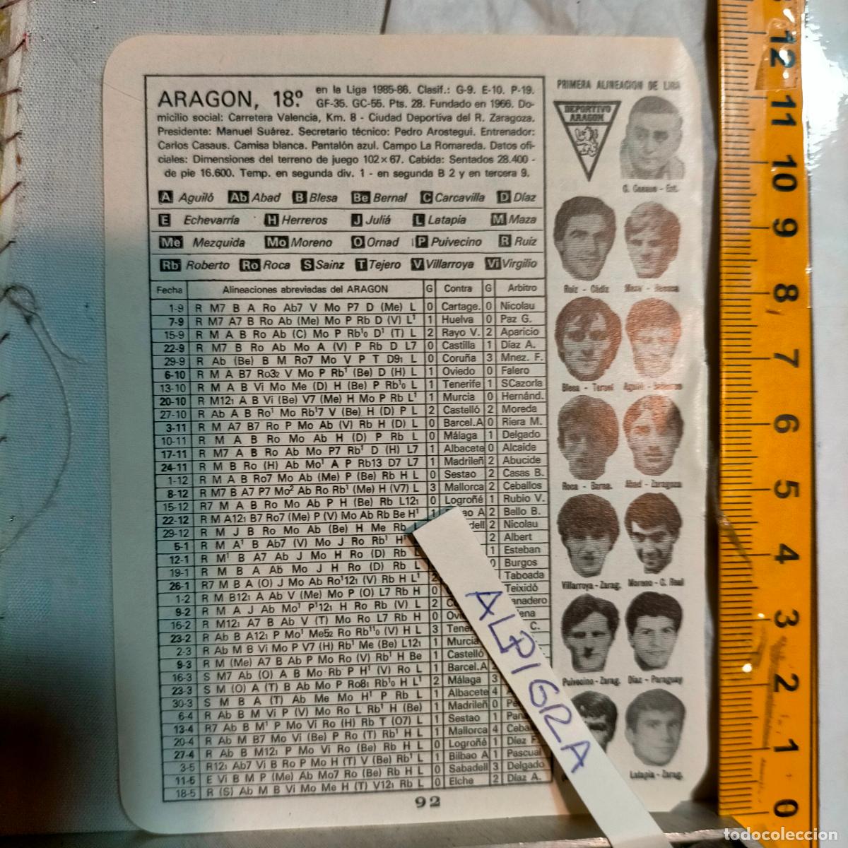 Coleccionismo deportivo: CLIPPING ANTIGUO RECORTE DE FUTBOL EQUIPO ALINEACION LIGA PLANTILLA JUGADORES - ARAGON