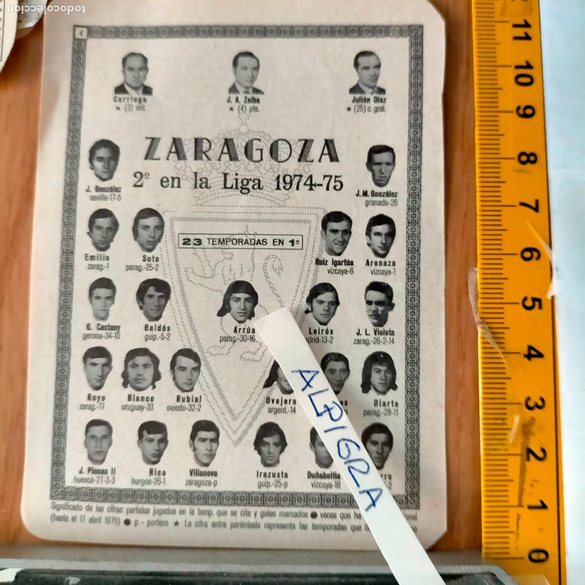 Coleccionismo deportivo: CLIPPING ANTIGUO RECORTE DE FUTBOL - ZARAGOZA LIGA 1974 1975