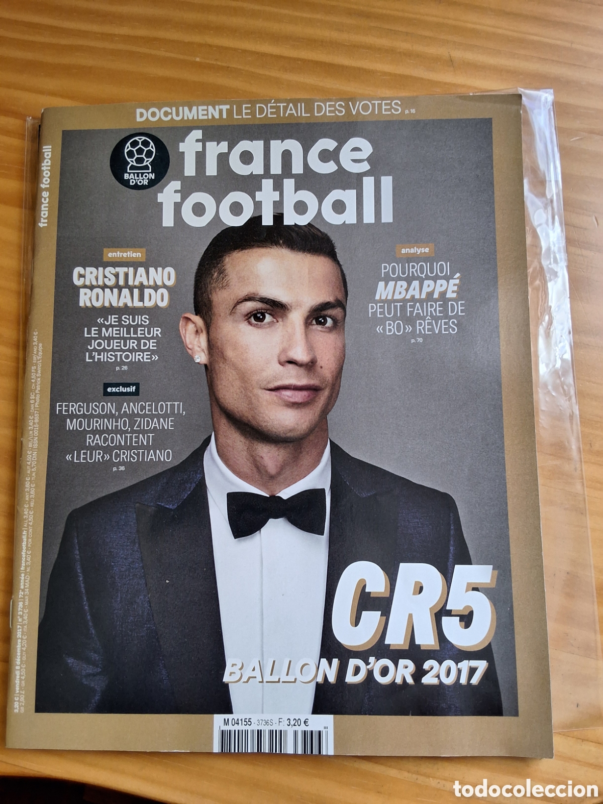 Coleccionismo deportivo: France football revista francesa futbol a&ntilde;o 2017 diciembre Cristiano Ronaldo