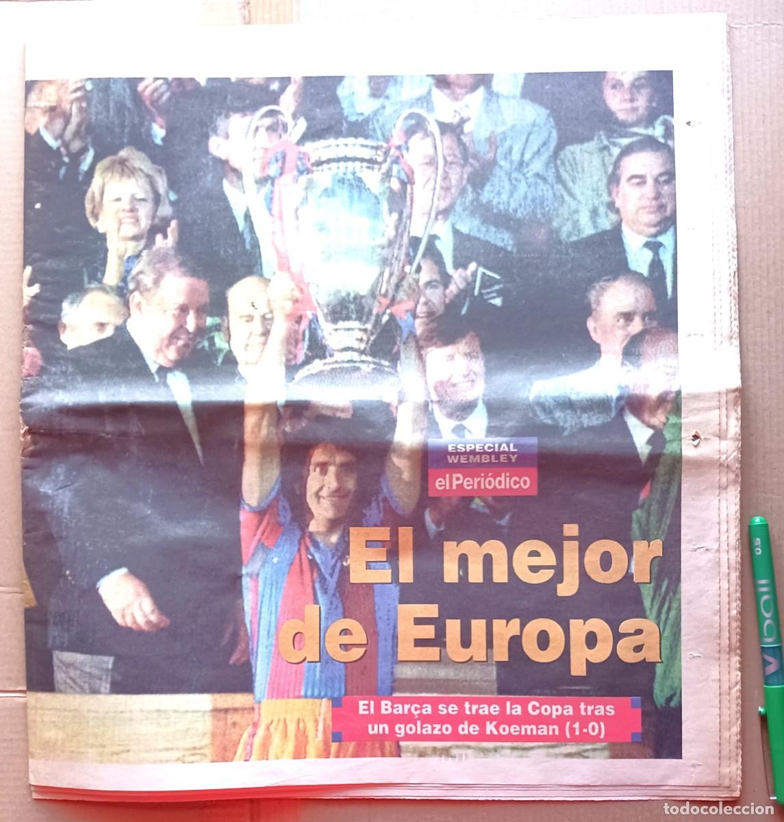 Sports collectibles: FC BARCELONA EL PERIODICO CATALU&Ntilde;A CAMPEON DE EUROPA 21-5-1992 EXTRA DIARIO NEWSPAPER R326