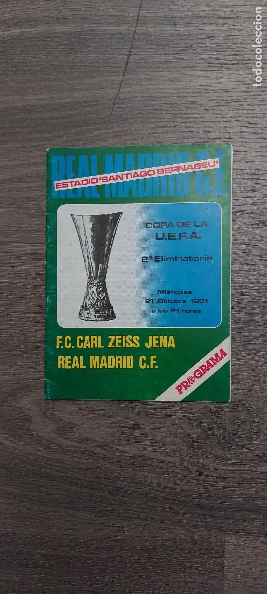 Collectionnisme sportif: Programa oficial Real madrid vs Carl Zeiss Jena 1981