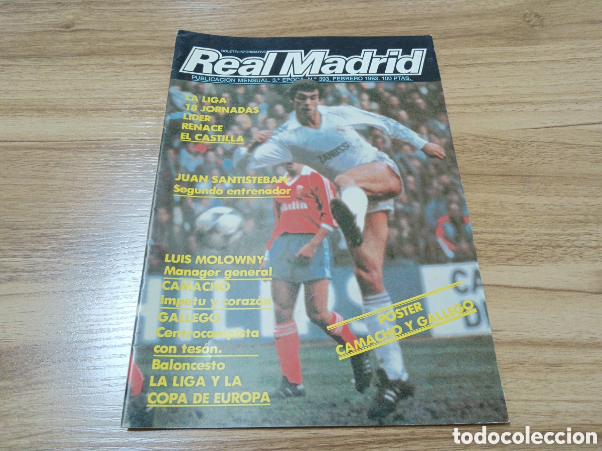 Coleccionismo deportivo: 1983 REVISTA REAL MADRID N&deg; 393 DEL BOSQUE ISIDRO CARCELEN CON P&Oacute;STER CAMACHO Y GALLEGO