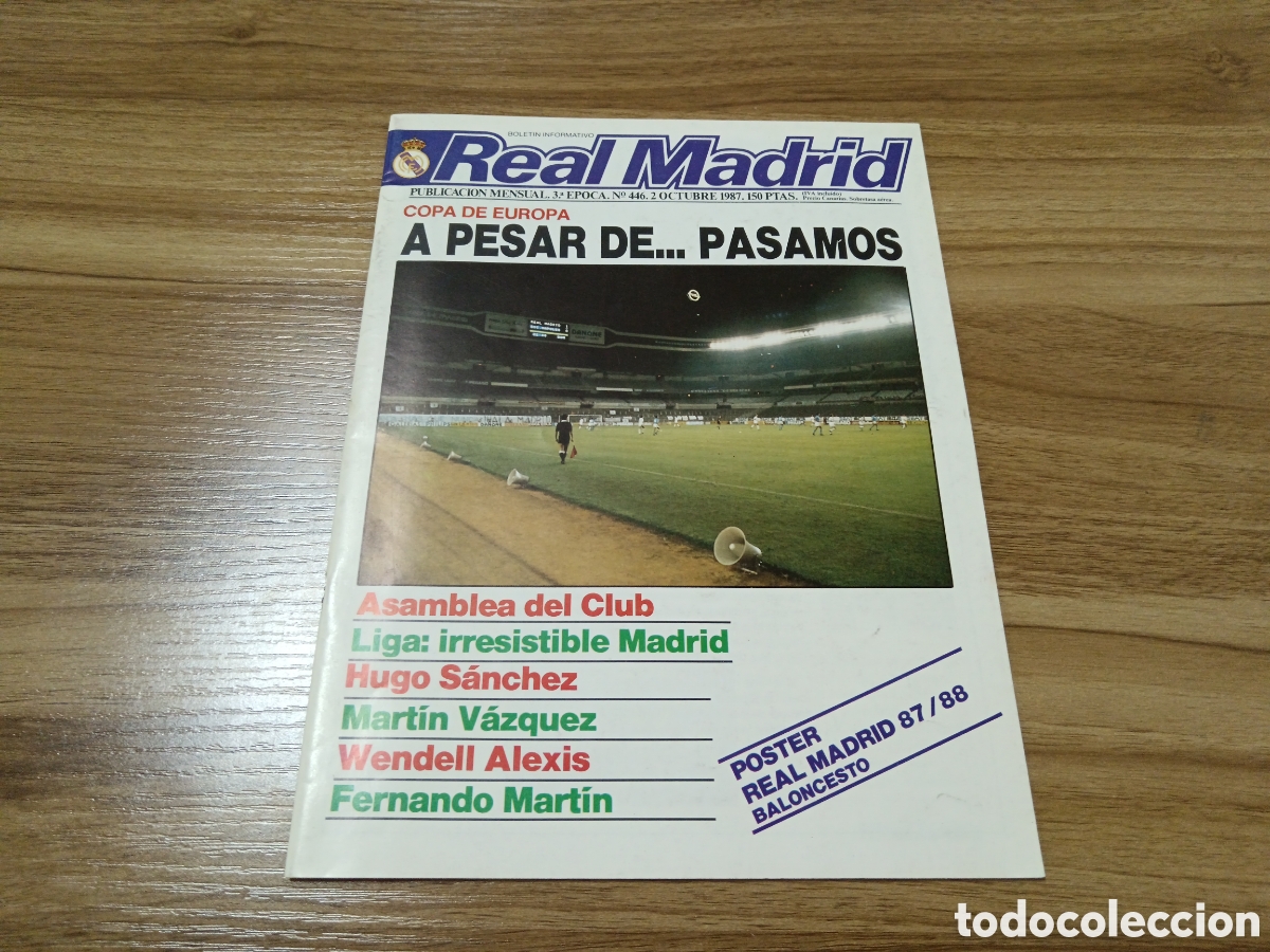 Sammelleidenschaft Sport: 1987 REVISTA REAL MADRID N&deg; 446 HUGO S&Aacute;NCHEZ MART&Iacute;N V&Aacute;ZQUEZ P&Oacute;STER REAL MADRID BALONCESTO