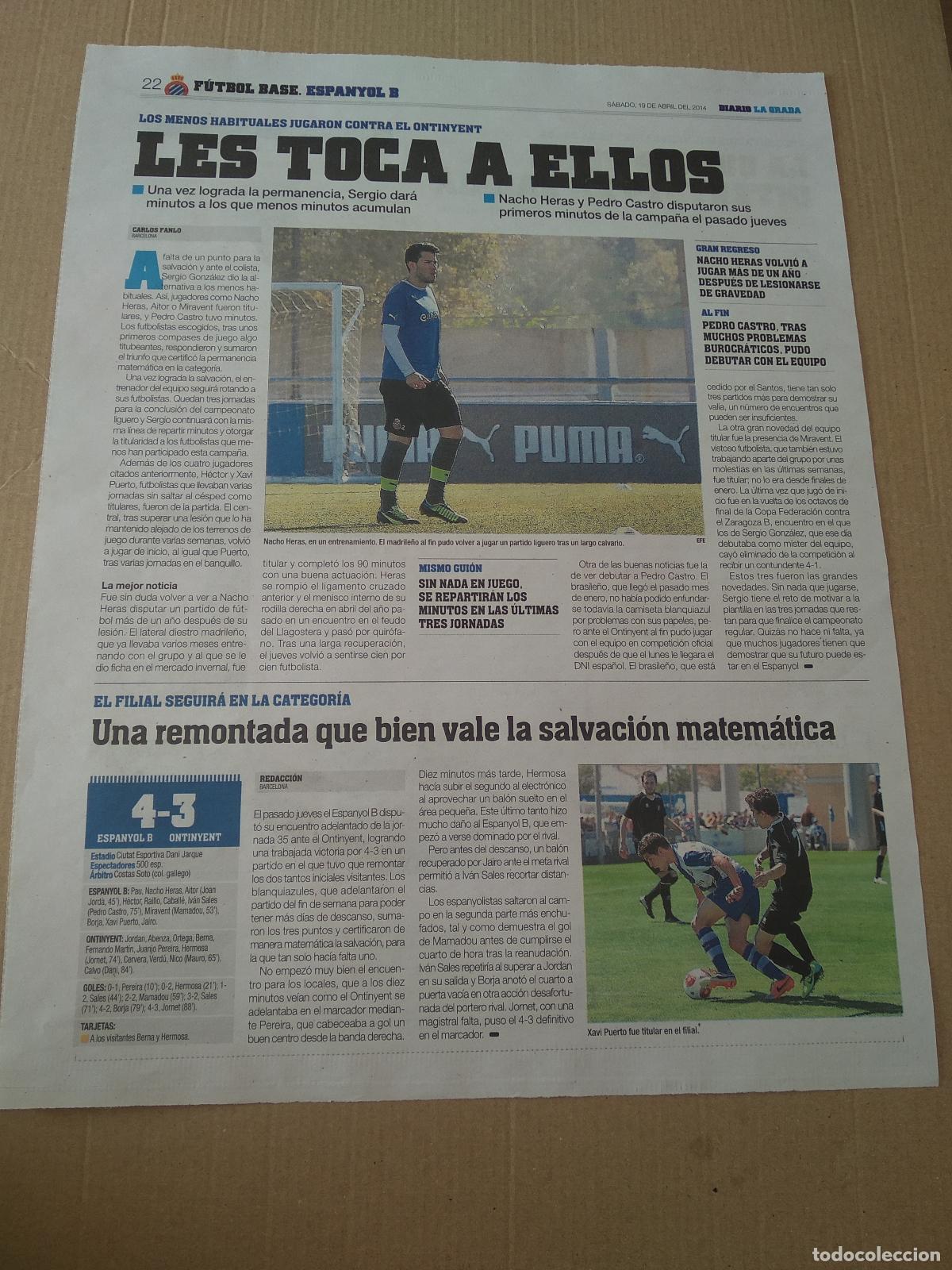 Collezionismo sportivo: HOJA PERIODICO DIARIO LA GRADA NACHO HERAS LIBRO LA QUINTA DE LA INTERTOTO