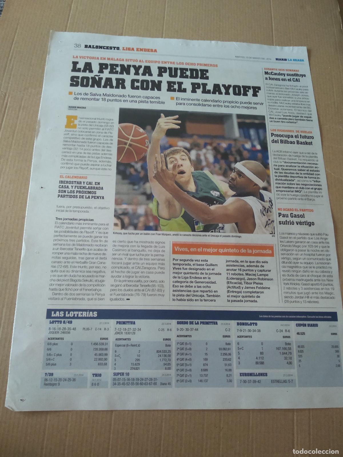 Coleccionismo deportivo: HOJA PERIODICO DIARIO LA GRADA FRAN VAZQUEZ KIRKSAY BASKET BALONCESTO JULIO IGLESIAS