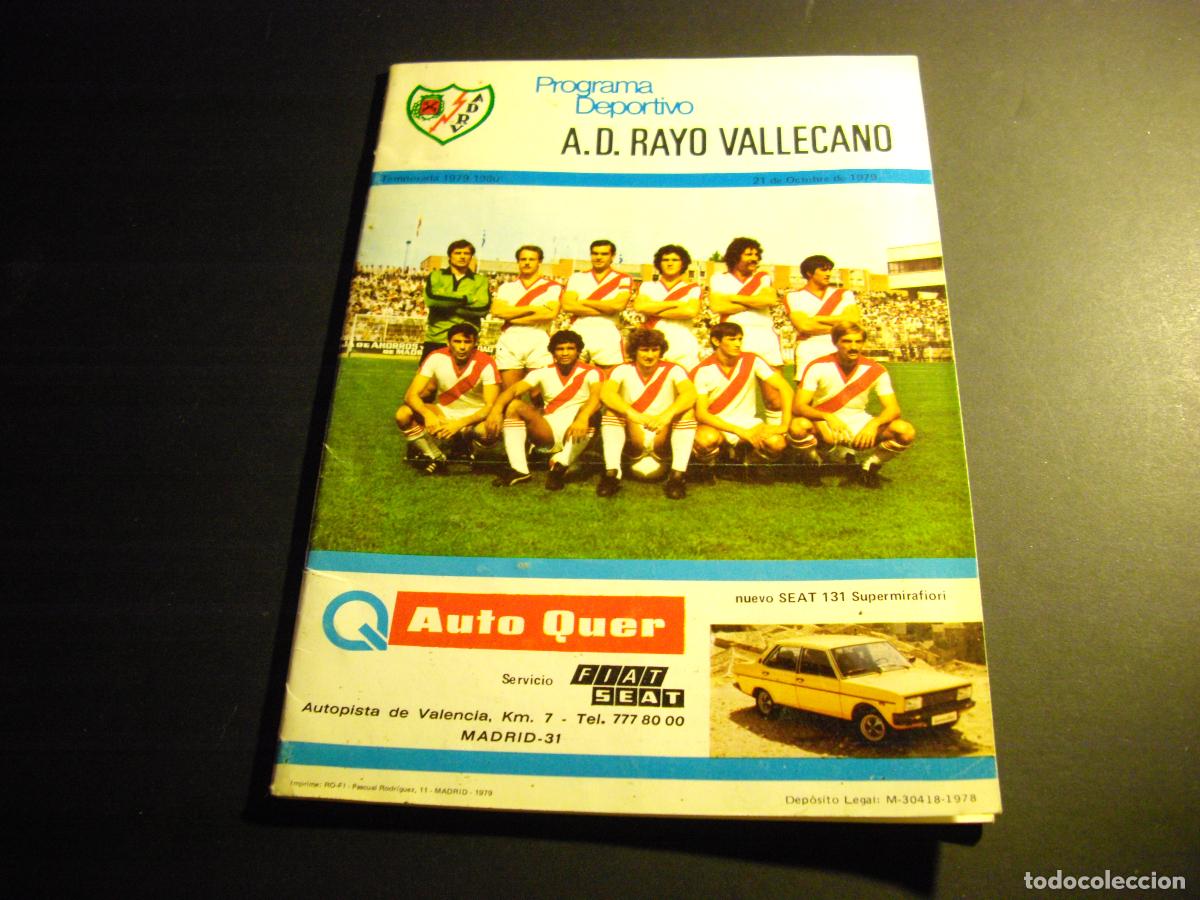 Collezionismo sportivo: FUTBOL PROGRAMA DEPORTIVO RAYO VALLECANO TEMPORADA 1979 1980