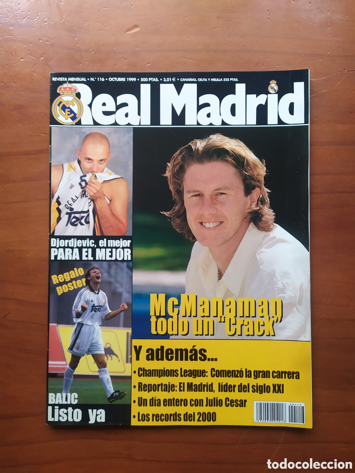 Coleccionismo deportivo: Revista Real Madrid 116 octubre 1999 McManaman Djordjevic poster Balic