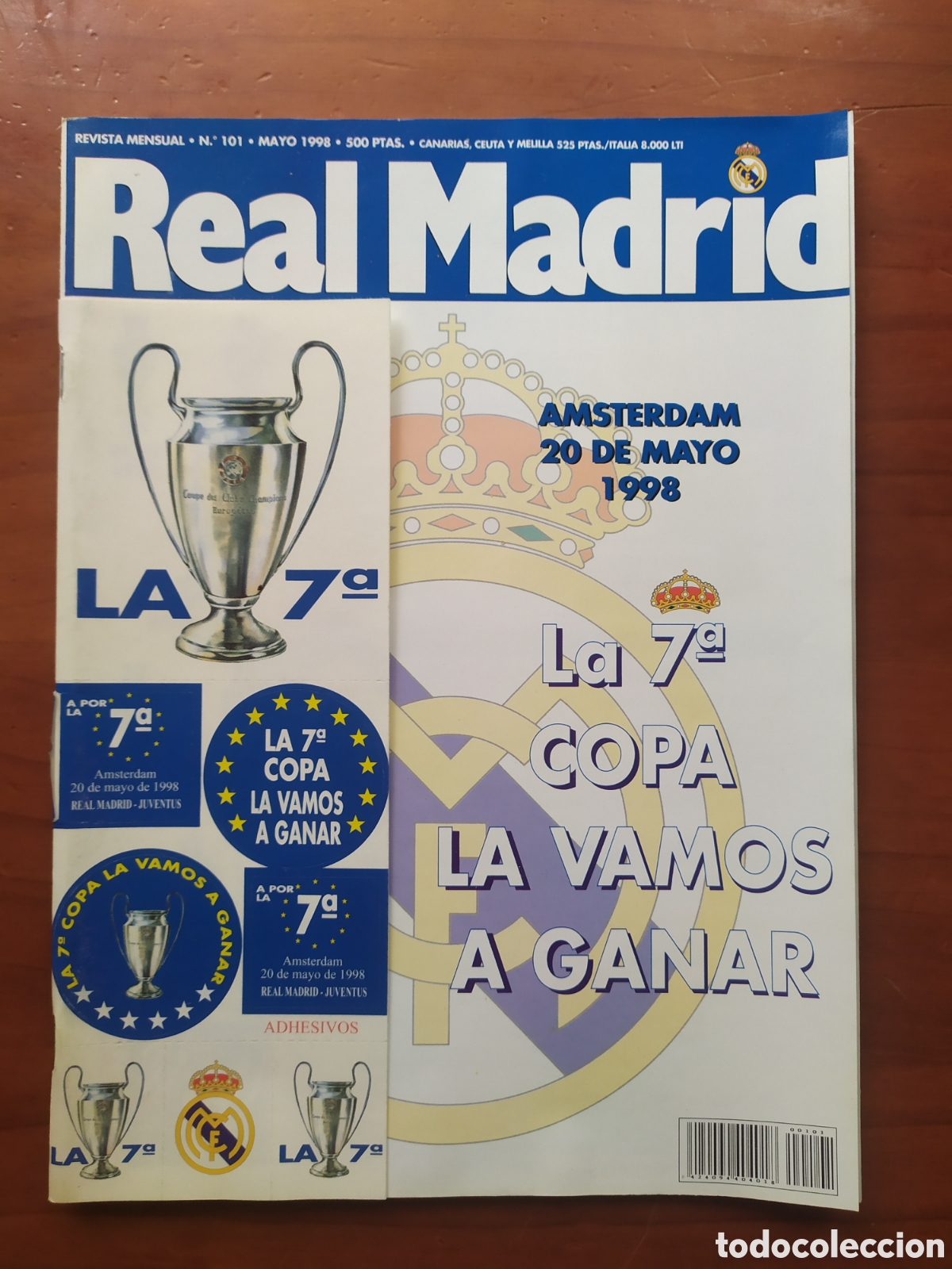 Coleccionismo deportivo: Revista Real Madrid 101 mayo 1998 Amavisca Redondo poster Karembeu pegatinas regalo