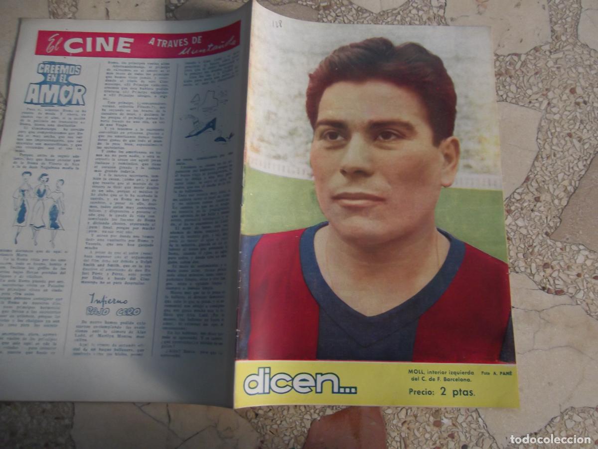Sports collectibles: dicen...revista deportiva n&ordm; 128, 1955, moll, perez pardo, odilo bravo, caso guixols, sandro puppo