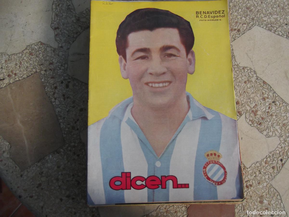 Sports collectibles: dicen...revista deportiva n&ordm; 222, 1957, benavidez, manolo meana, tejada, el c.d.layetano