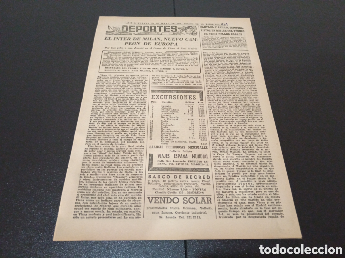 Coleccionismo deportivo: ABC JUEVES 28 DE MAYO 1964