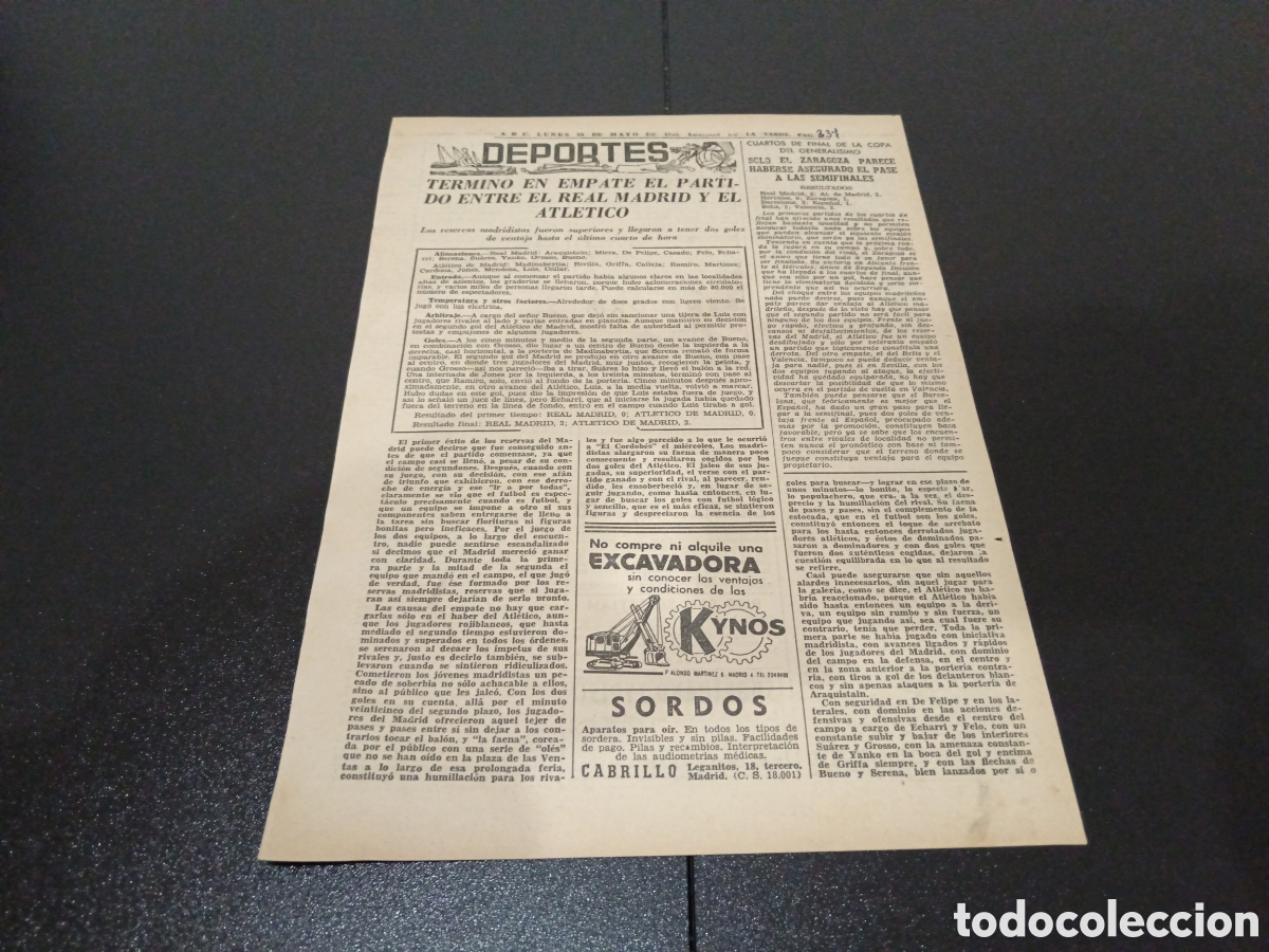 Coleccionismo deportivo: ABC LUNES 25 DE MAYO 1964